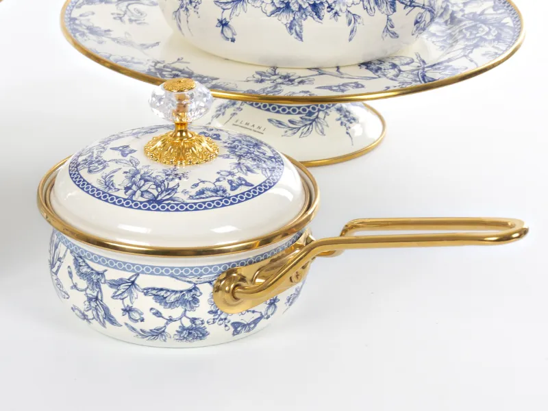 Ковш эмалированый Elmani BUTTERFLY с крышкой 0,9 л (763-030) - фото 6 Ковш эмалированый Elmani BUTTERFLY с крышкой 0,9 л (763-030) - фото 6