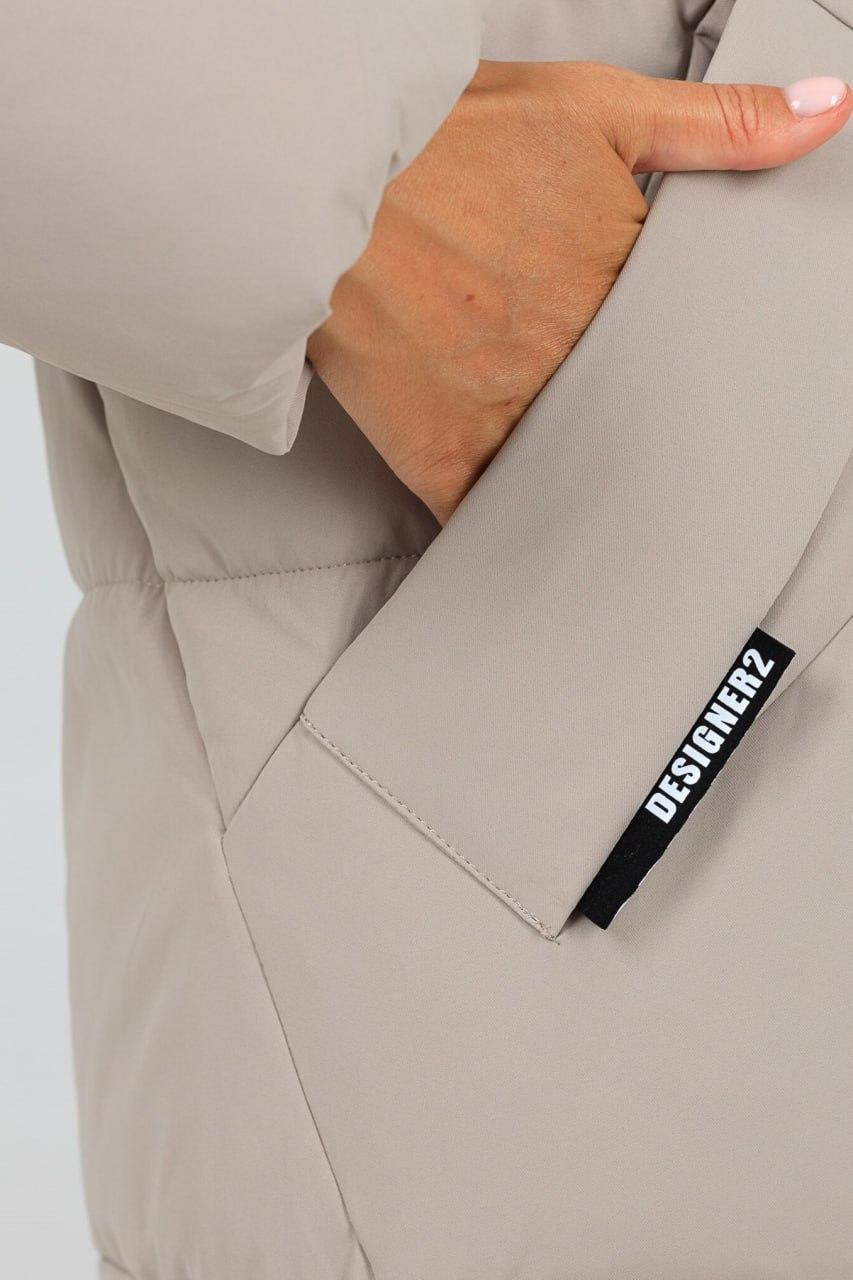 Парка зимова жіноча oversize р. 44 Тауп (12142s\44) - фото 4 Парка зимова жіноча oversize р. 44 Тауп (12142s\44) - фото 4