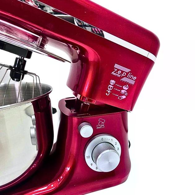Тестомес ZepLine ZP-9832 с насадками 3500 Вт 5 л Красный - фото 2 Тестомес ZepLine ZP-9832 с насадками 3500 Вт 5 л Красный - фото 2