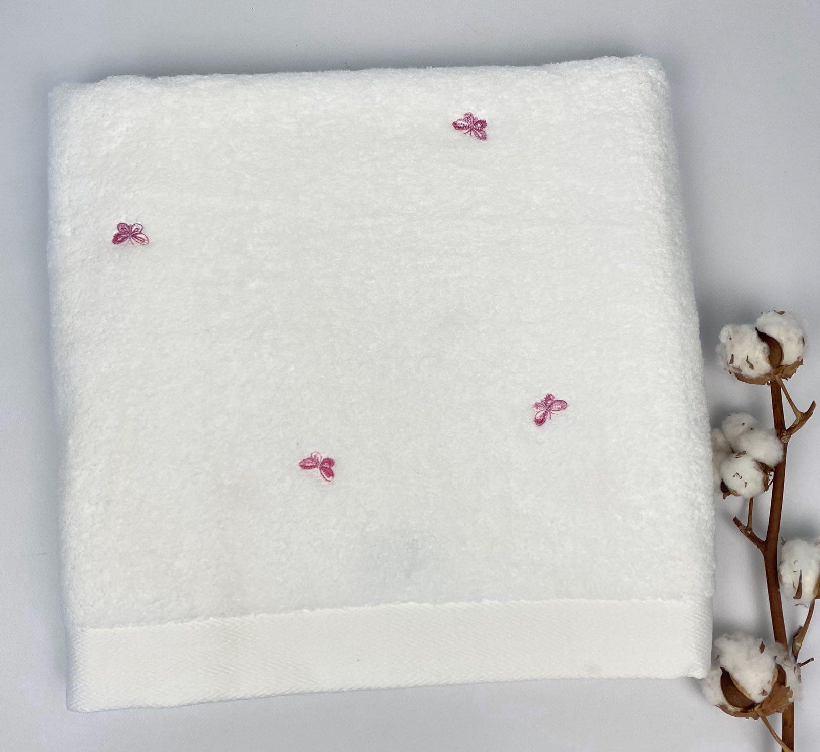 Полотенце Maison D'or Butterflies 85x150 см White/Dark lilac (CN19582)