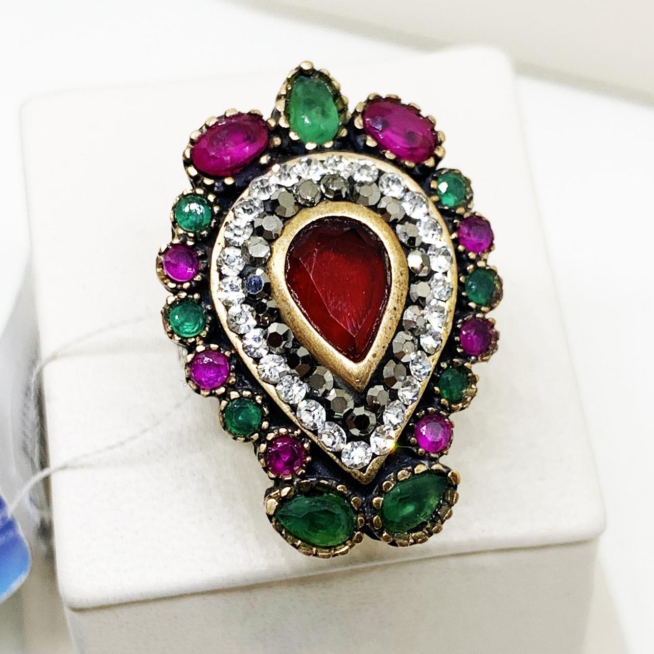 Кольцо серебряное с рубином/изумрудом и кубическим цирконием р. 16,5 9,6 г (1597757803) Кольцо серебряное с рубином/изумрудом и кубическим цирконием р. 16,5 9,6 г (1597757803)