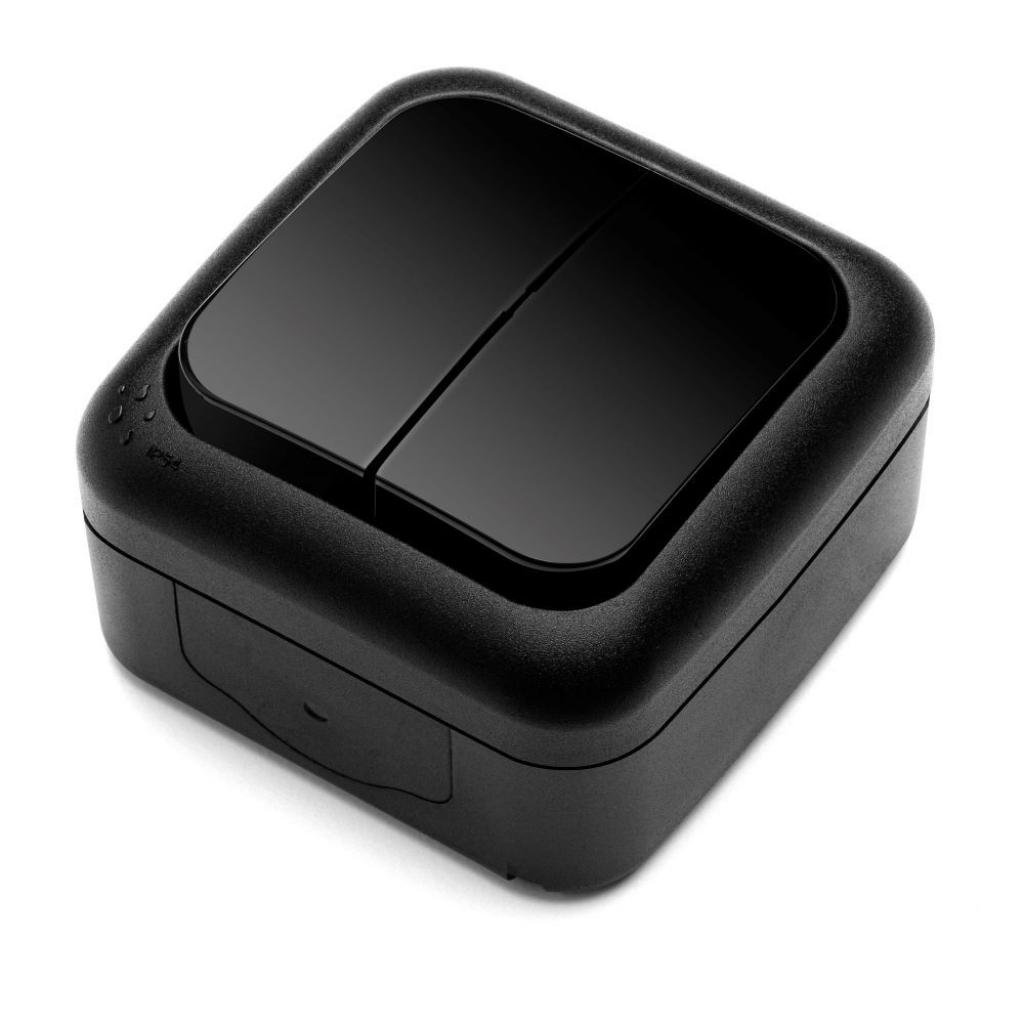 Выключатель Viko Palmiye 2-клавишный Черный