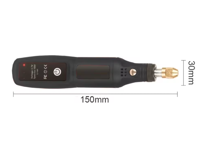 Гравер мини 24 насадки Type-C 3,7V Li-Ion 400 mAh 16000rpm Black (d9047fa9) - фото 3