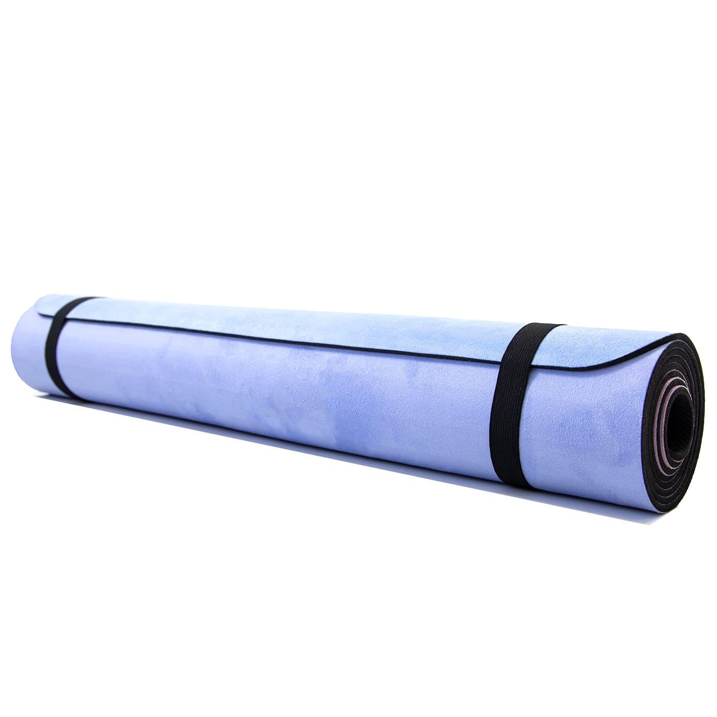 Килимок для йоги та фітнесу OSPORT каучук/замша 4 мм 183x68 см Рожево-блакитний (OF-0286-007) - фото 6