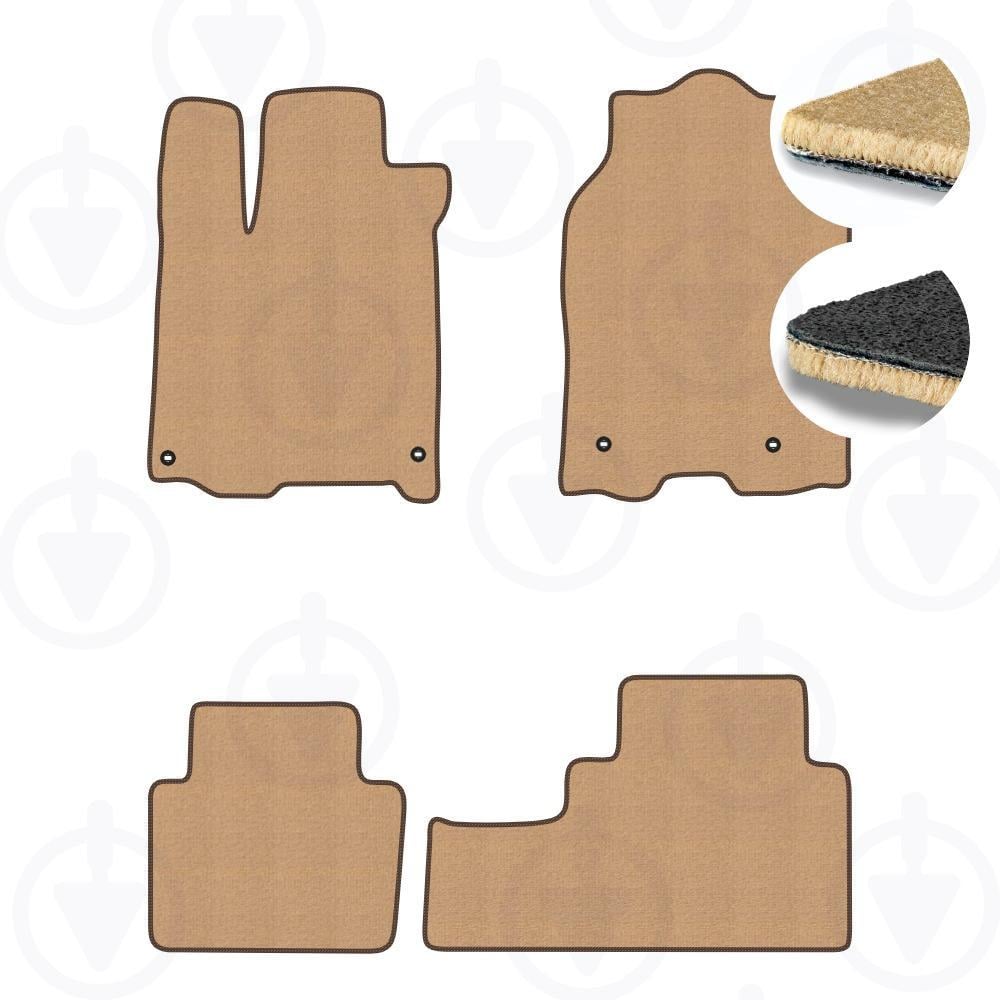 Комплект ковриков в салон Star-Tex для Acura RDX II 2012-2018 р. 4-ри регулировки привода сиденья текстиль/Fortuna Бежевый/Коричневый (10015-64-80-49)