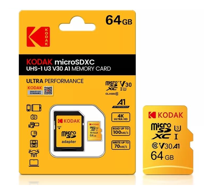 Карта пам'яті Kodak Micro SD 64Gb U3 A1 class 10 (КП64) - фото 2