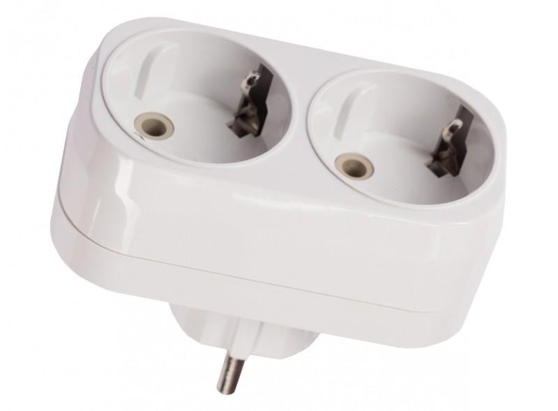 Розгалужувач прямий Luxel 1016 2 виходи з заземленням Білий (27848757)