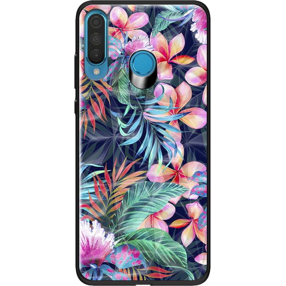 Чохол Boxface Huawei P30 Lite flowers in the tropics Чорний силікон із призмою (36871-up1971-37851)