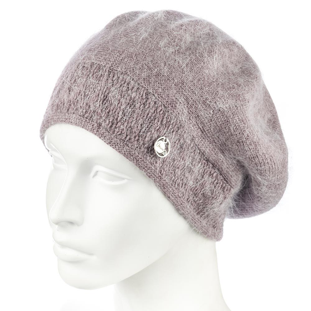 Берет женский зимний Atrics WH913 двойной ангоровый Сиреневый