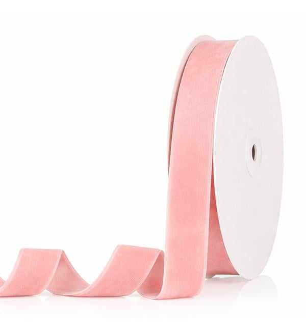 Стрічка оксамитова 2,5 смx22,8 м Пудровий (10793)