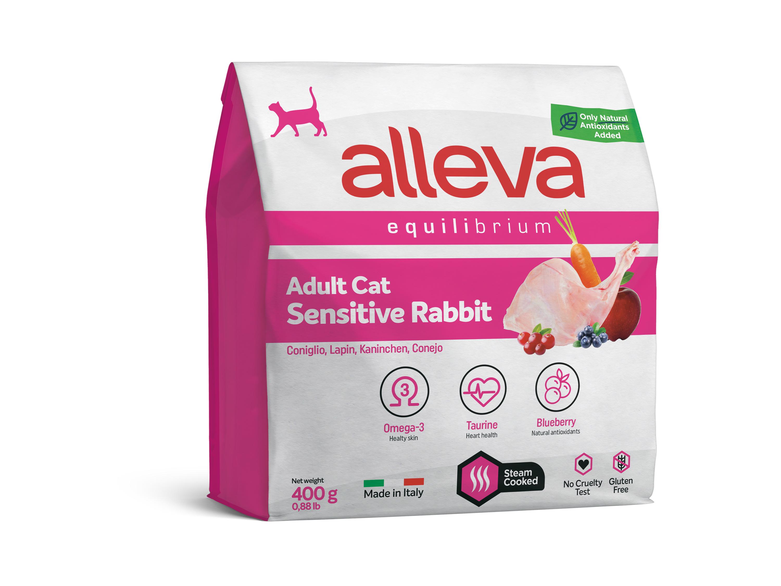 Корм сухий для дорослих котів з чутливим травленням Alleva Equilibrium Sensitive Rabbit Cat з кроликом 0,4 кг (P61041) - фото 1