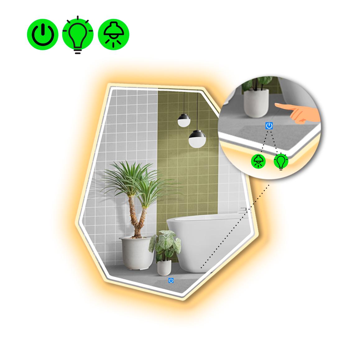 Зеркало с LED подсветкой Montagna 4 с сенсорной кнопкой управления 60x45 см (8776334)