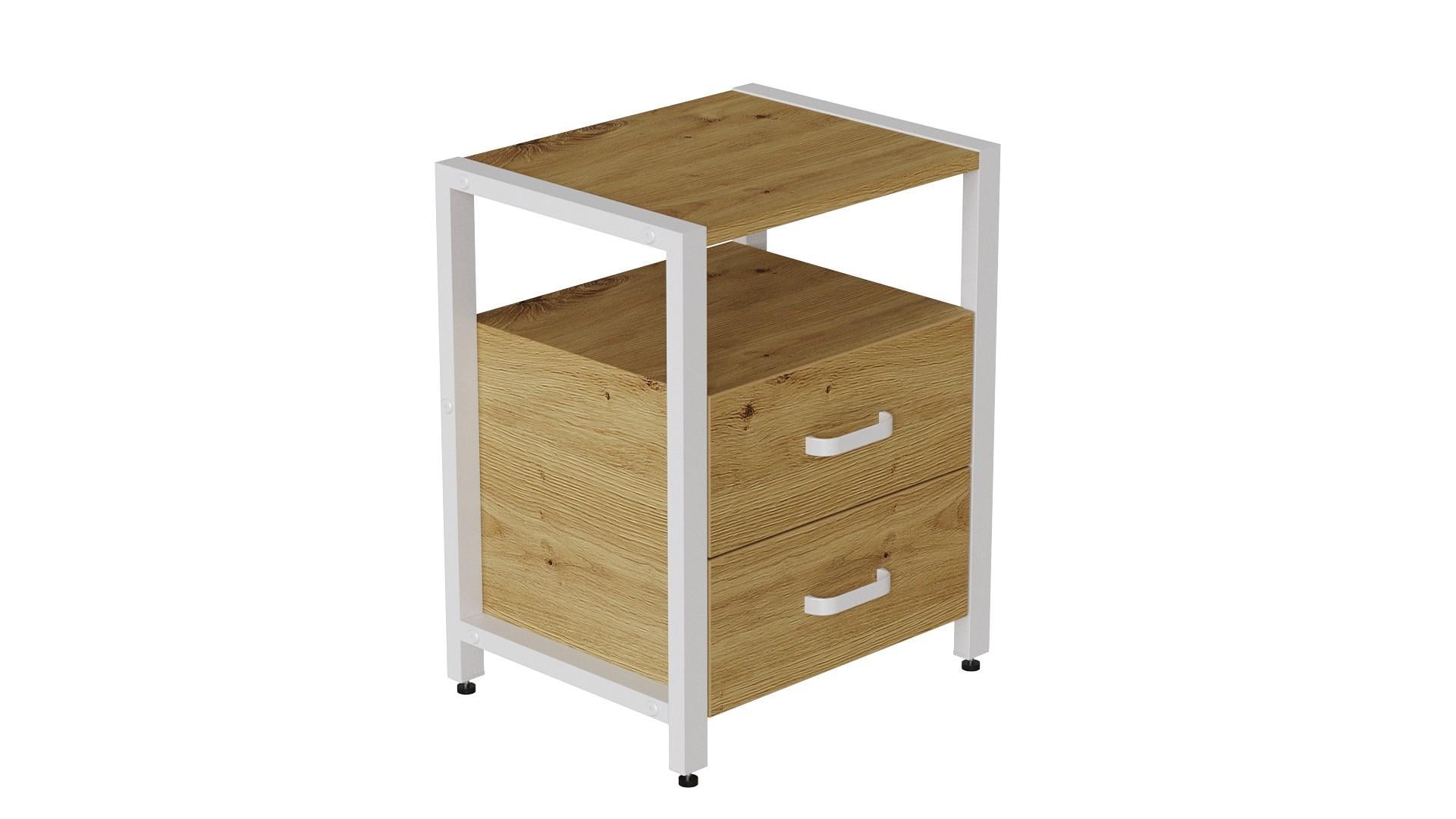 Тумба универсальная Ferrum-decor Вивьен ДСП 16 мм 2/2 50x41x40 белый/Дуб Артизан (FRD-106866)