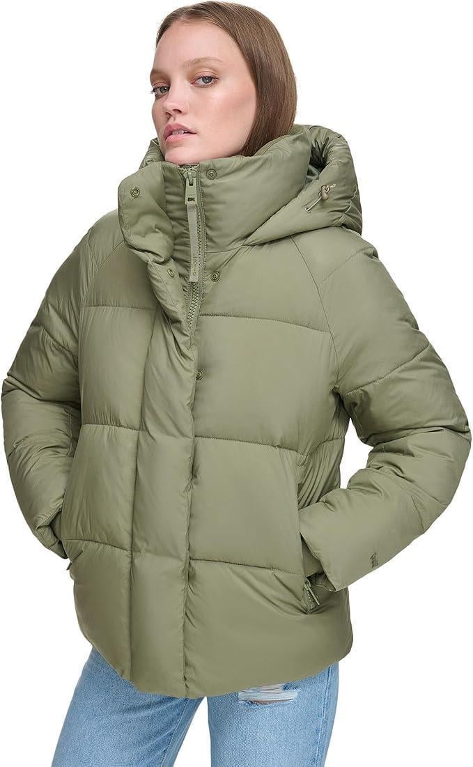 Куртка зимняя короткая женская Levi's L Hooded Puffer Зеленый (2798218610)