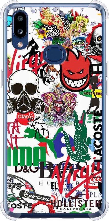 Чехол на Samsung Galaxy A10s A107F Many different logos (4022sp-1776-42517)