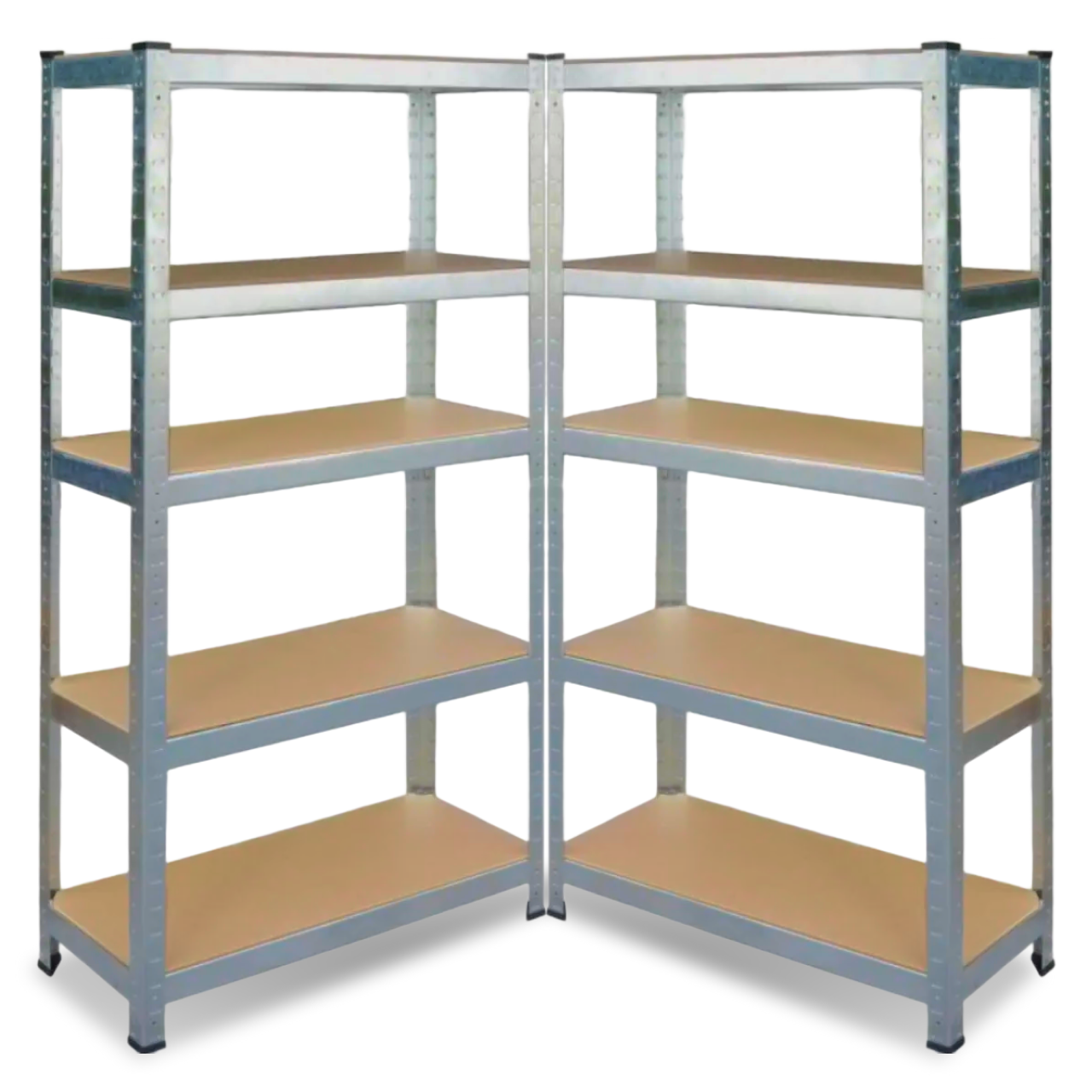Стеллаж металлический усиленный 2 секции 10 полок ДСП 180х180х40 см Оцинкованный (2512046007)