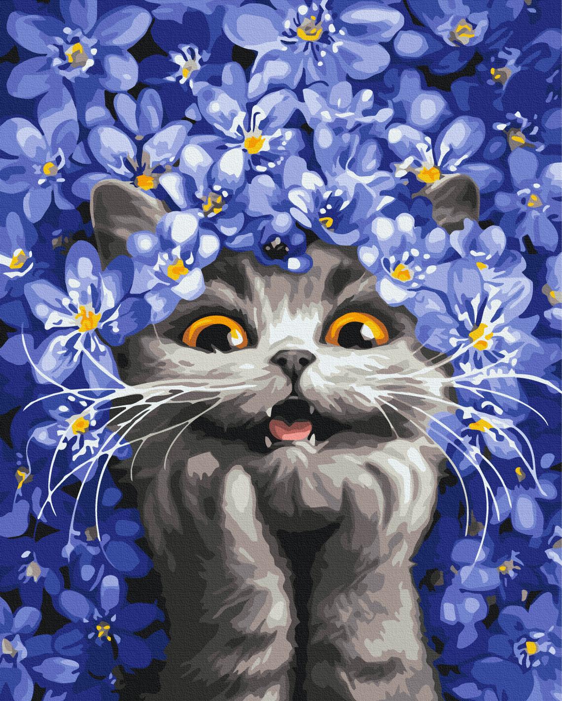 Картина по номерам Brushme Кошка в подснежниках 40x50 см (BS54331)