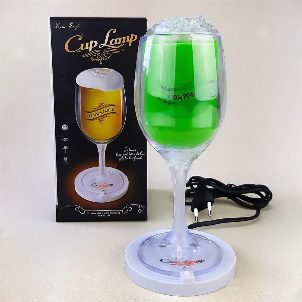 Ночник Бокал настольный подарочный для мужчин 95x21x95 см Зеленый Ночник Бокал настольный подарочный для мужчин 95x21x95 см Зеленый