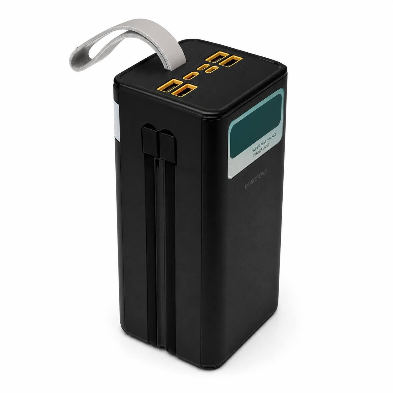 Повербанк Borofone DBT35B 50000 mAh с быстрой зарядкой 22,5W/PD20W/встроенными кабелями Черный (M1141)