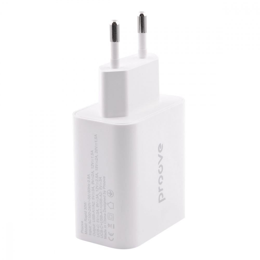 Зарядное устройство сетевое Proove Rapid 30W 2 USB/Type-C Белый (48395 white) - фото 4