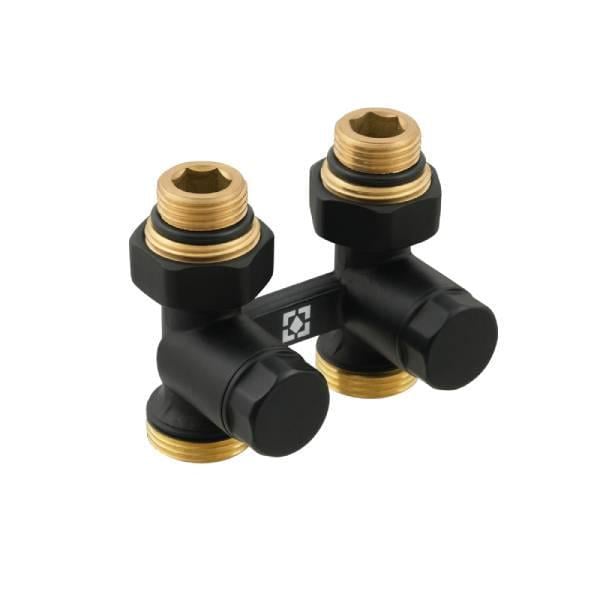 Узел нижнего подключения радиатора Raftec прямой 1/2"х3/4" Black (DHRKS11-B)