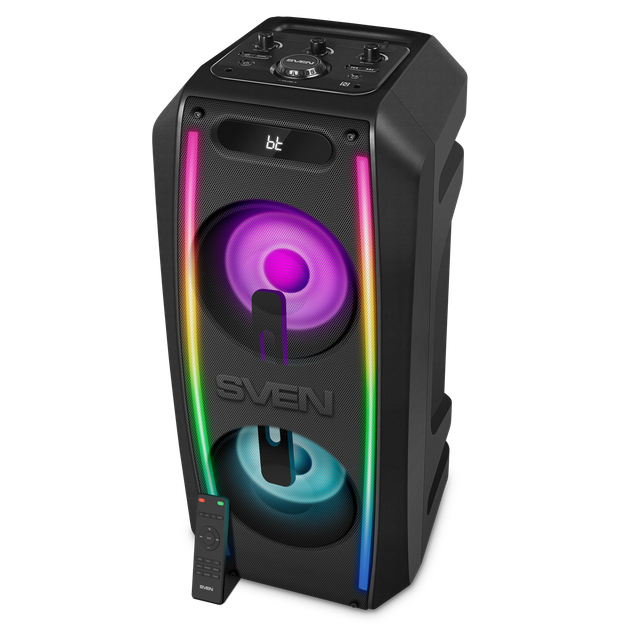 Акустическая система портативная SVEN PS-740 100 Вт Bluetooth RGB-подсветка караоке Black (PS-740)