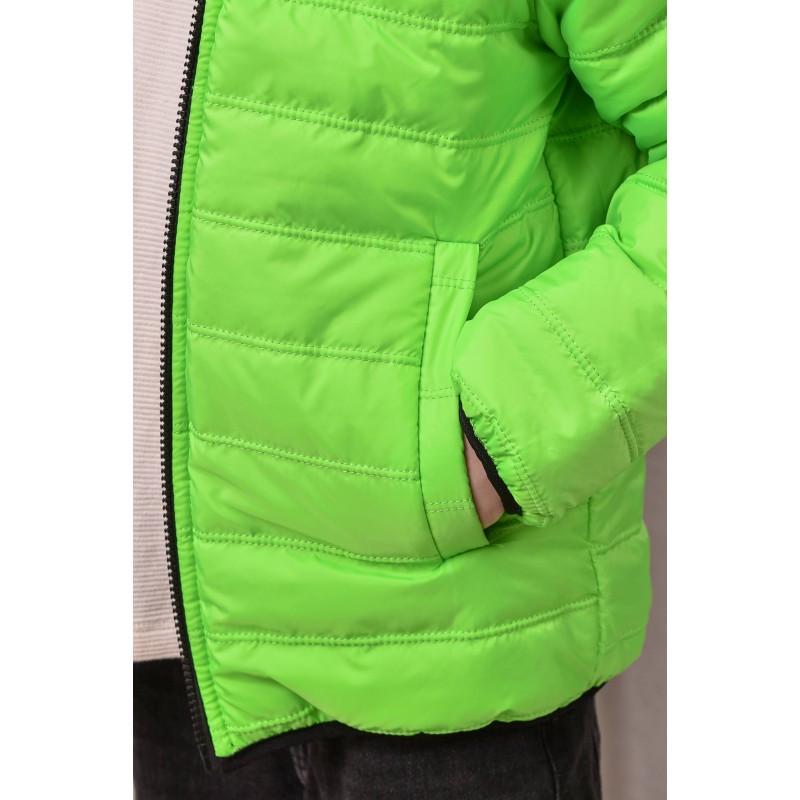 Куртка двухсторонняя 146 см Черный с салатовым (2724841085) - фото 5