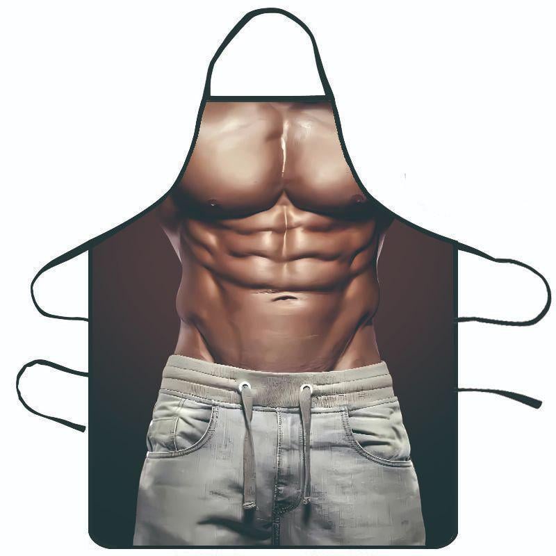 Фартук с приколом мужчина в джинсах и голым торсом 80x60 см Разноцветный (50148)