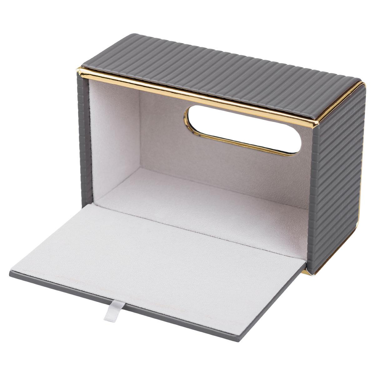 Серветниця з екошкіри прямокутна HP-3-203G 21,5х13х9 см Сірий (A-033503) - фото 3 Серветниця з екошкіри прямокутна HP-3-203G 21,5х13х9 см Сірий (A-033503) - фото 3