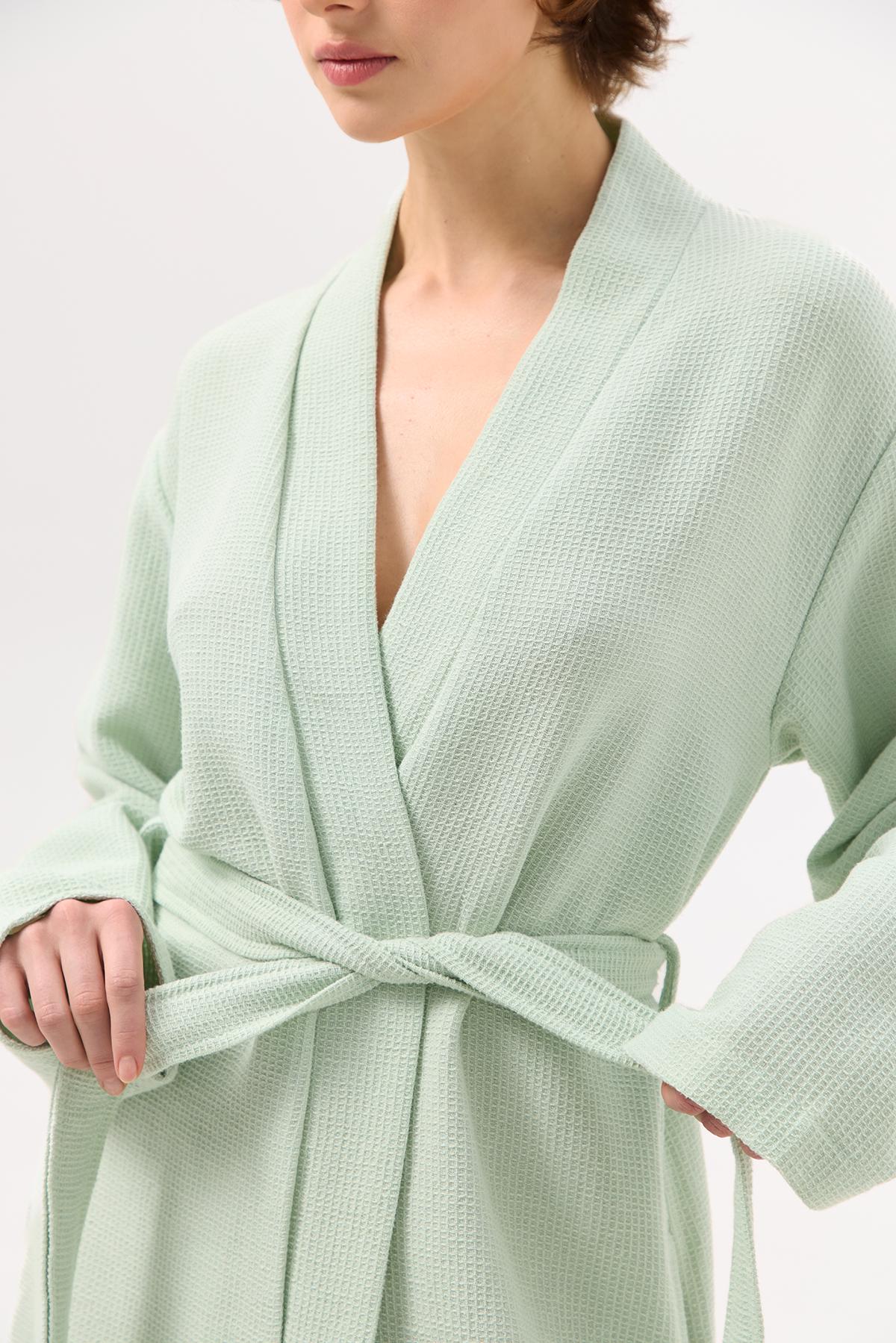 Халат-кимоно Lotus Home Enika XS Мятный (26029338) - фото 4 Халат-кимоно Lotus Home Enika XS Мятный (26029338) - фото 4