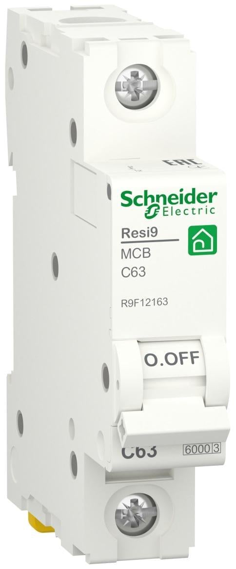 Автоматичний вимикач Schneider Electric RESI9 1P 63A 6кА С (R9F12163) - фото 1 Автоматичний вимикач Schneider Electric RESI9 1P 63A 6кА С (R9F12163) - фото 1