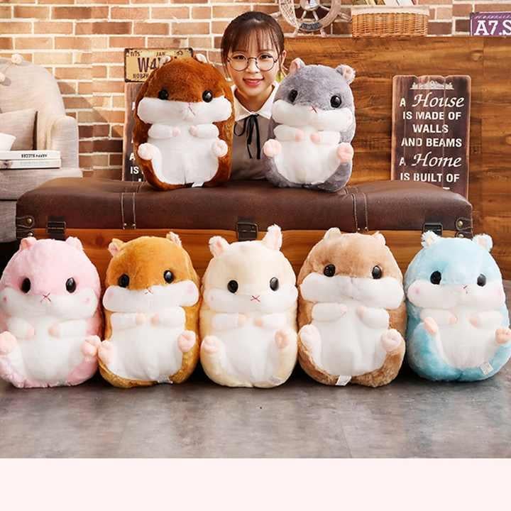 Мягкая игрушка-подушка Хомяк 38 см та плед 110х160 см Коричневый - фото 4