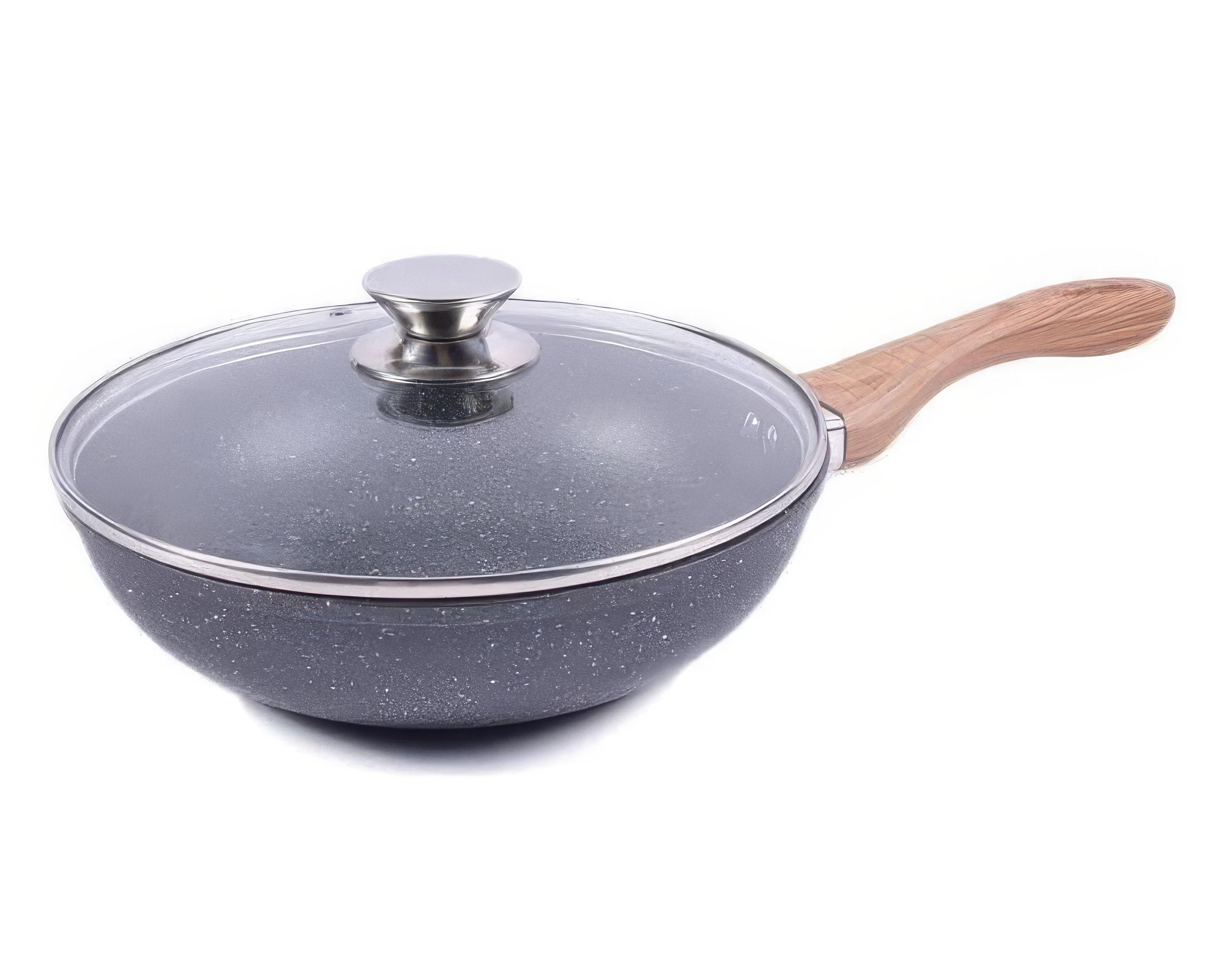 Сковородка WOK Benson BN-489 28 см Серый (14424824)