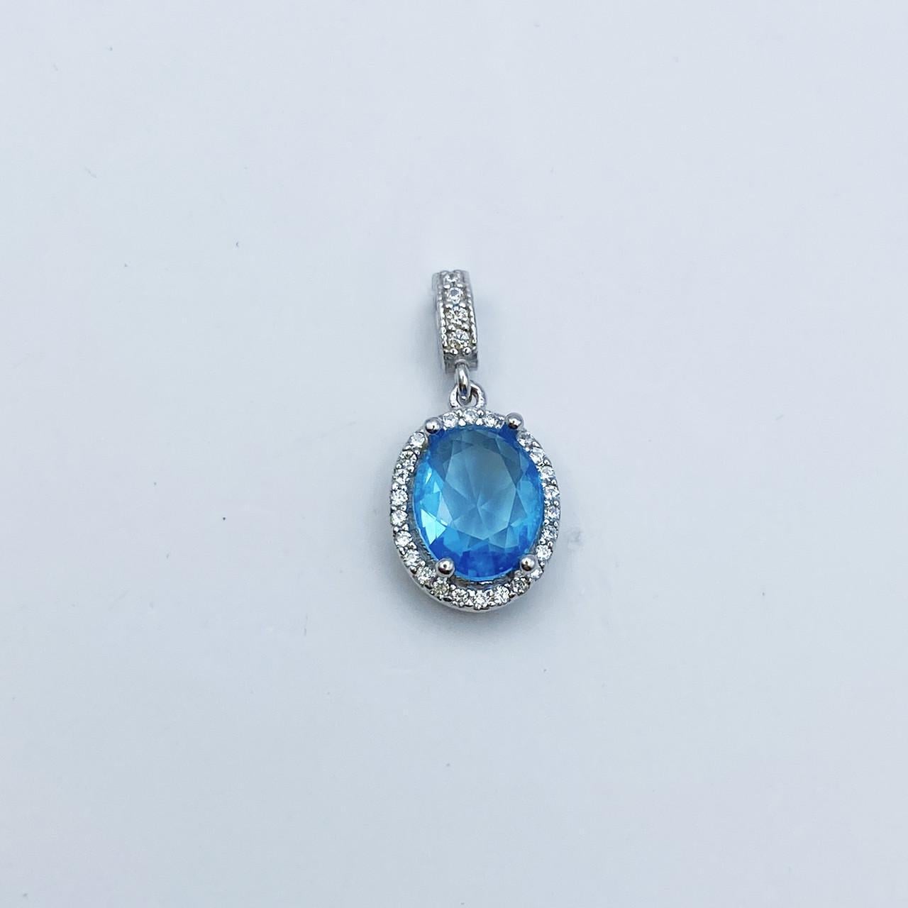 Серебряный кулон с аквамариновым кварцем 1,87 г (2186787944)