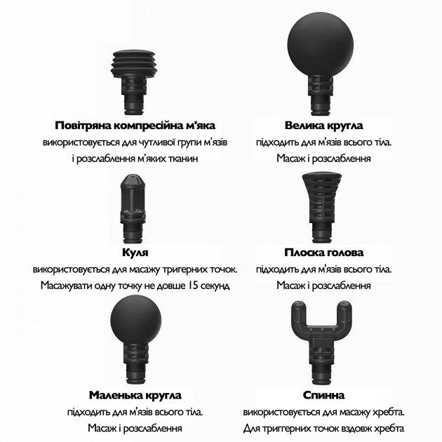 Перкуссионный ручной массажер для тела и мышц Booster M2 Black - фото 2 Перкуссионный ручной массажер для тела и мышц Booster M2 Black - фото 2