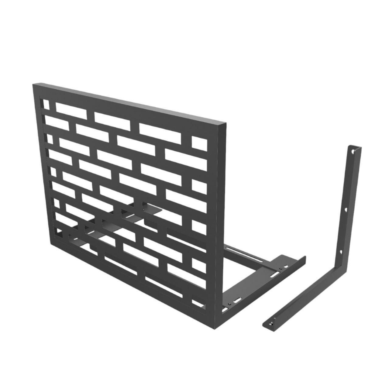 Экран перфорированный ЭФП-1,1 Кирпич декоративный лицевой 900х800х500 для блоков/кондиционеров тепловых насосов Серый (2005646596/405)