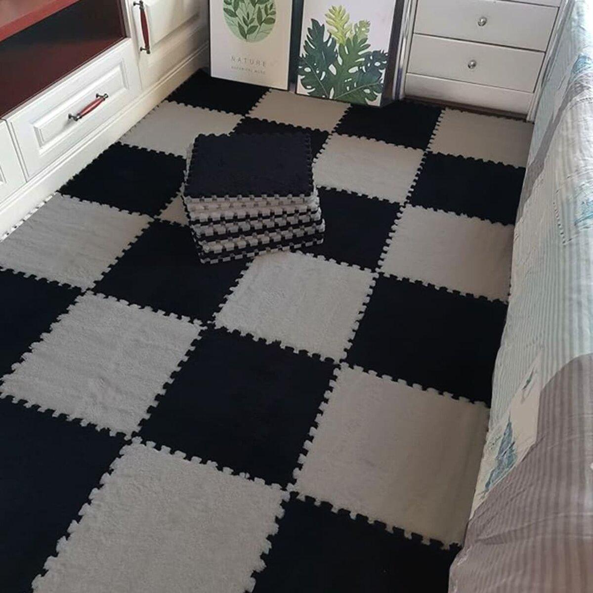 Напольное покрытие Пазл плюшевый 30х30х1 см Черный (SW-00002078) - фото 8 Напольное покрытие Пазл плюшевый 30х30х1 см Черный (SW-00002078) - фото 8