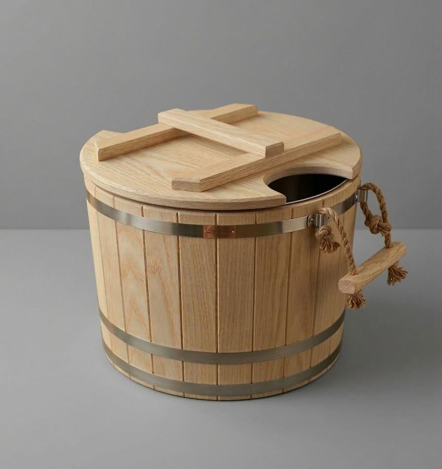 Запарник для веников 30 л из ясеня с нержавеющей вставкой (33092716)