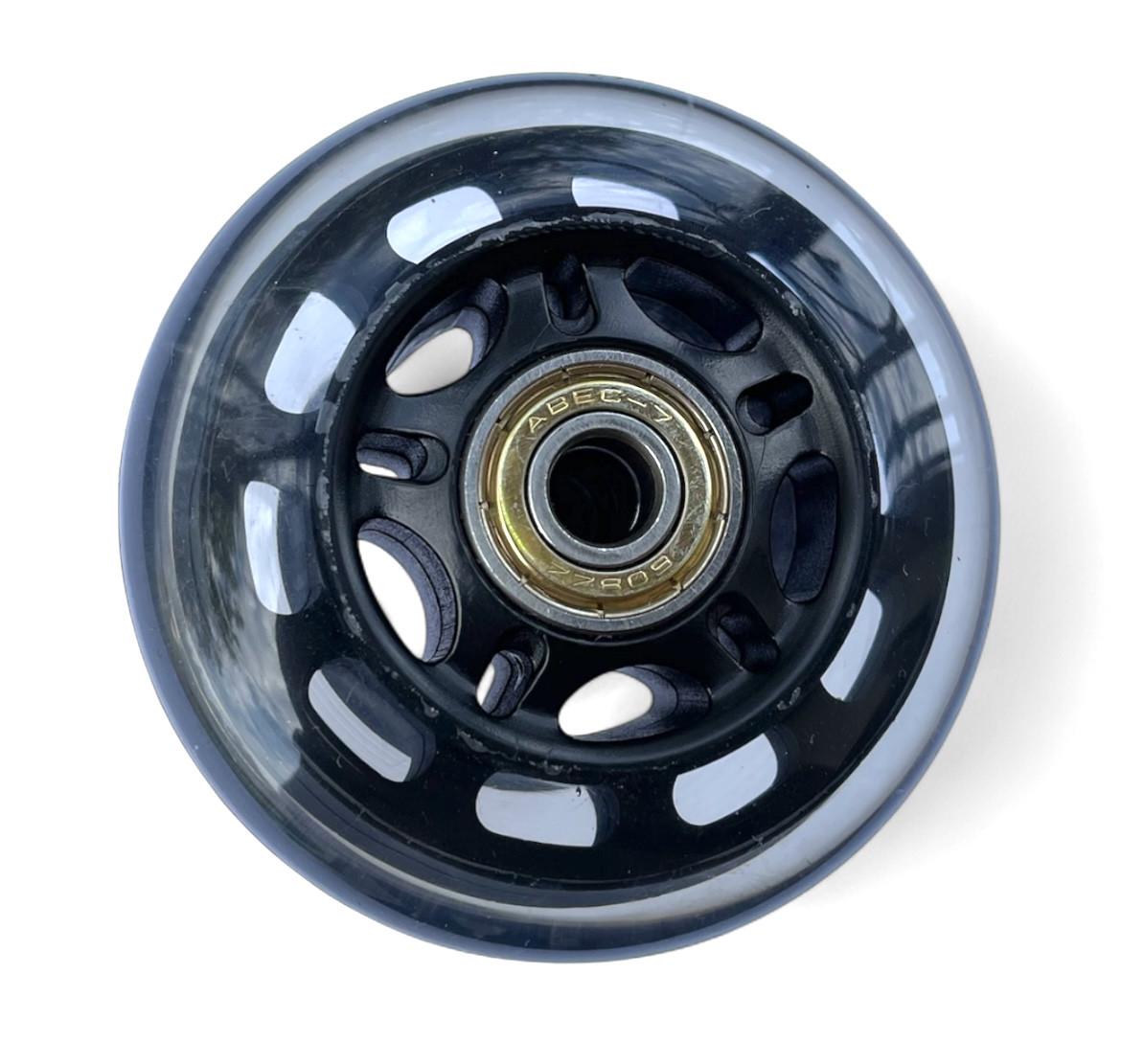 Колесо для самоката з підшипником 608 без підсвітки 72 мм Чорний/Прозорий