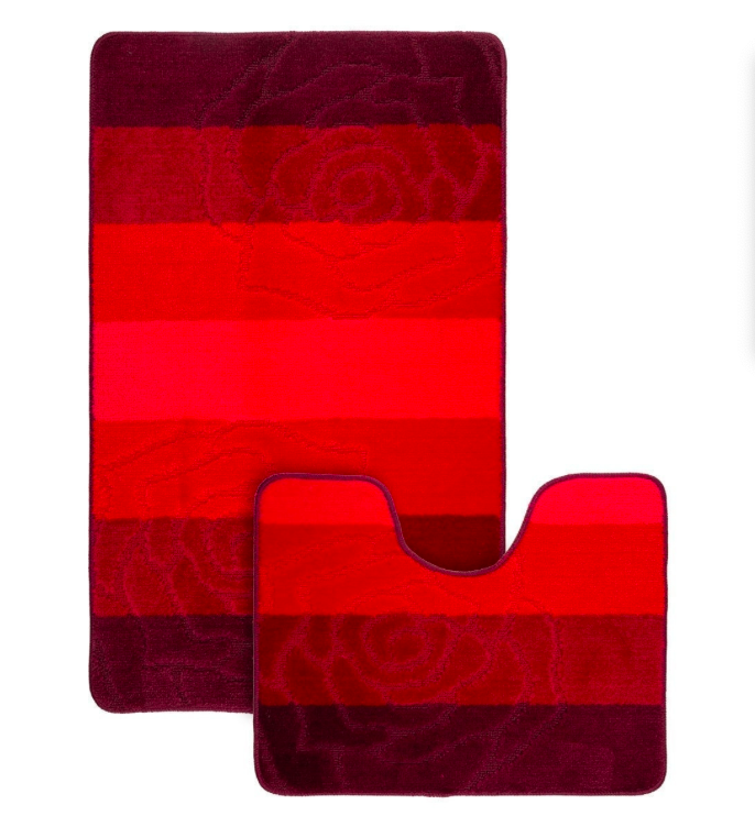 Коврики для ванной и туалета Vonaldi резиновая основа 60x100 см Красный (366 Xm)