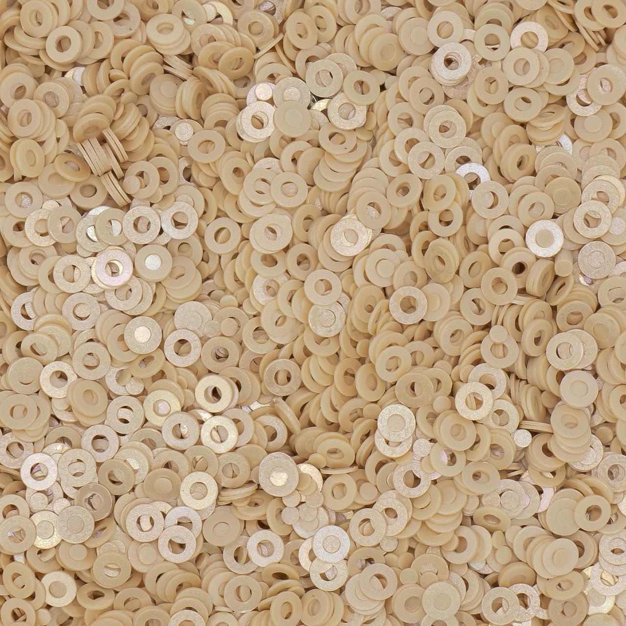 Пайетки круглые 2 мм 250 г Бежевый (ПА0002к03) Пайетки круглые 2 мм 250 г Бежевый (ПА0002к03)