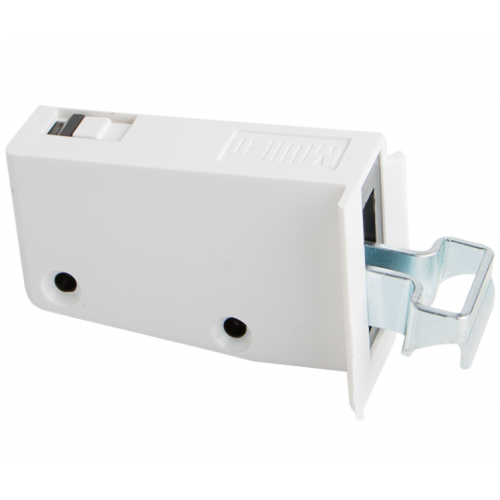 Ушко навес Muller для навешивания шкафов и полок регулируемое белое левый (714788)