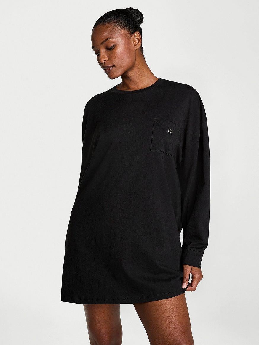 Нічна сорочка жіноча Victoria's Secret Pocket Sleep Tee XS/S Чорний (268131829196)