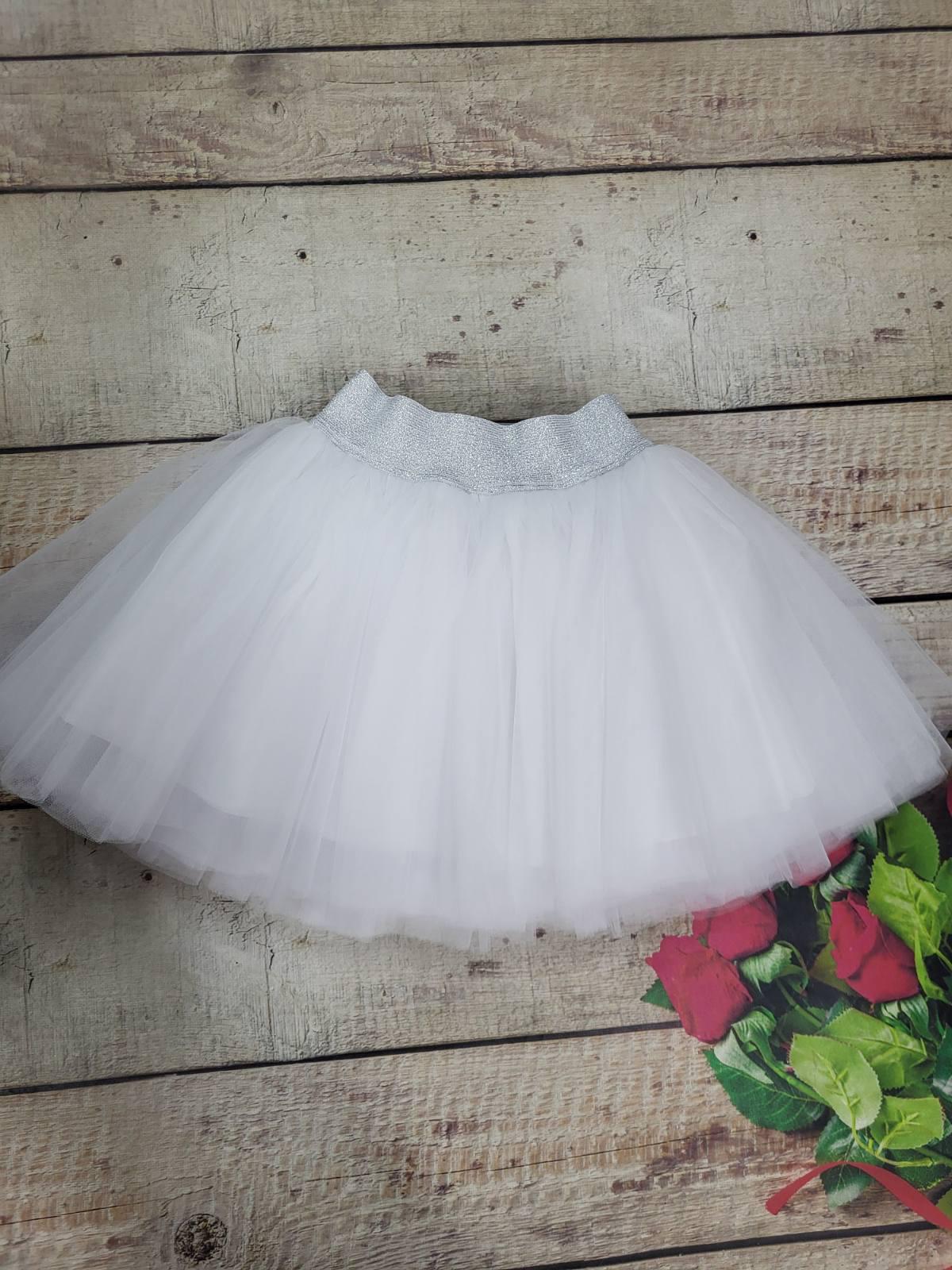 Юбка Пачка в школу для девочки 110-116 см Белый