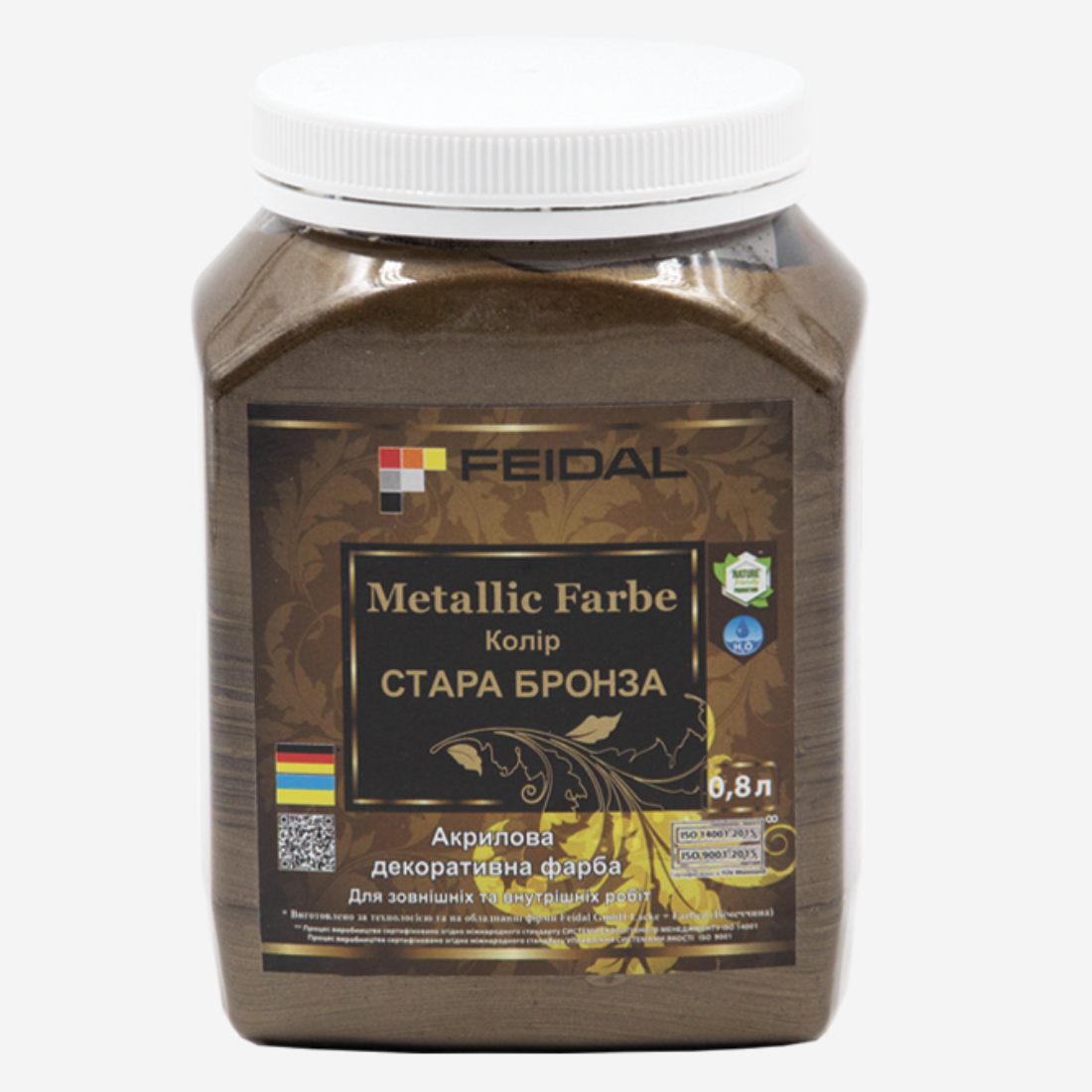 Эмаль Feidal Metallic Farbe с металлическим перламутровым блеском 0,8 л Старая Бронза (27581854)