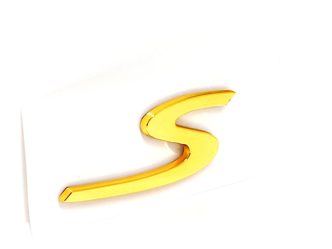 Емблема-напис S Porsche на кришку багажника 52х24 мм Золотий (2432692110)