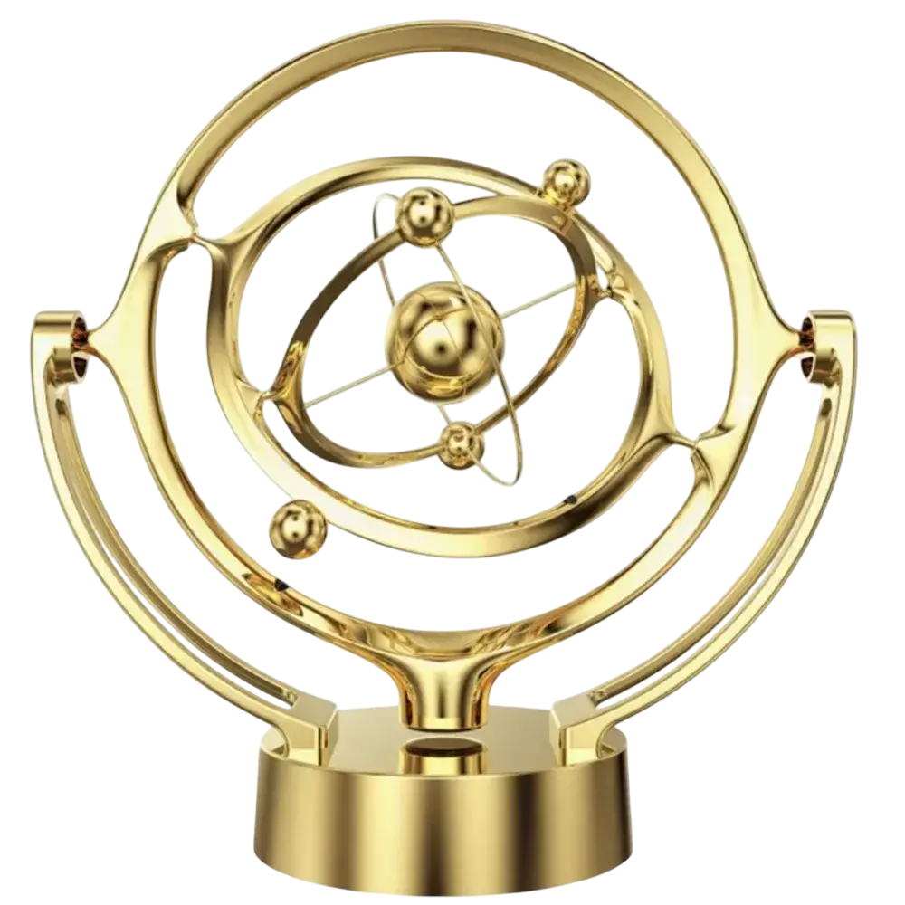 Антистресс Маятник ньютона от USB/AA батареек Золотистый (1049G)