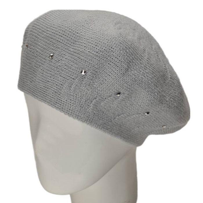 Берет женский Lirus Кира двойной шерстяной Серо-голубой (111528)