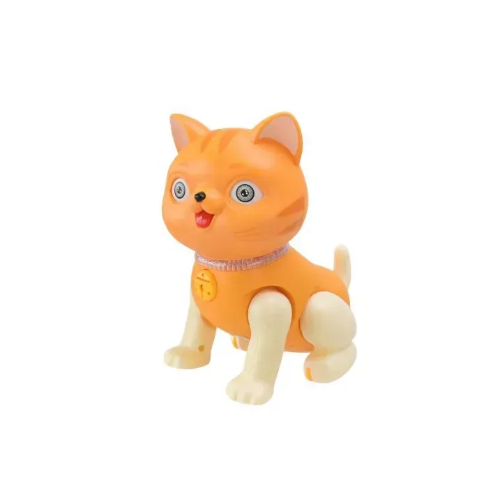Интерактивная игрушка Страна игрушек Котенок из пластика 14х9,5х19 см Оранжевый (150-98-PL-724-14OR)