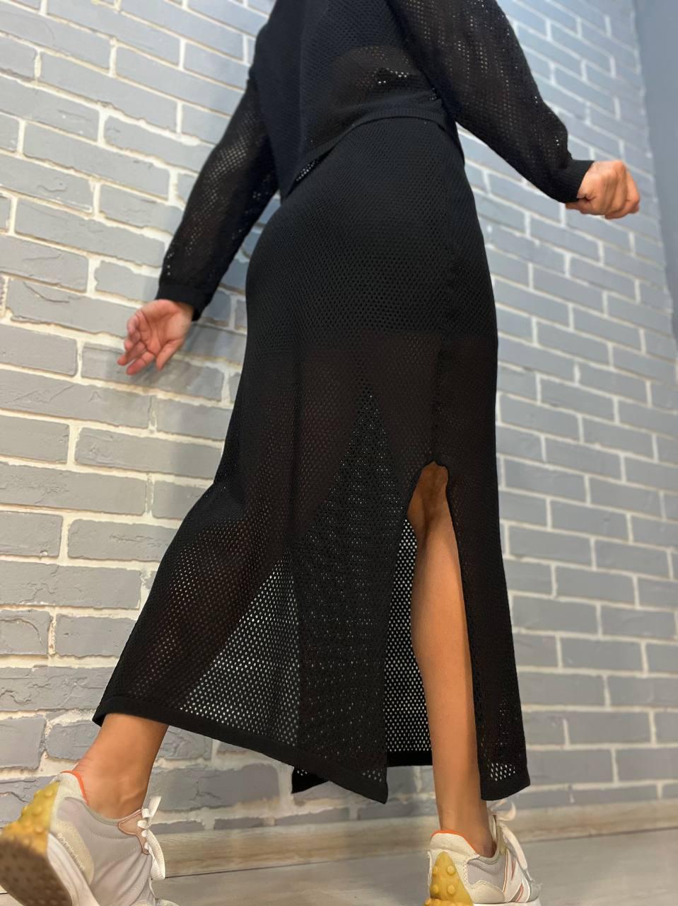 Костюм женский Mintas 2418-4208 длинная юбка с регланом OS Черный (2544) - фото 9